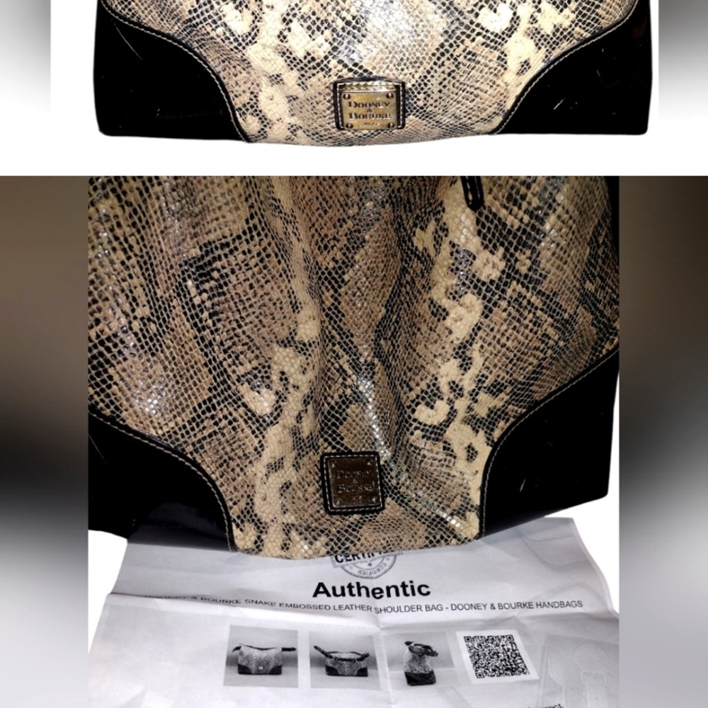 EUC Dooney & Bourke Snakeskin Embossed Leather Shoulder Bag - Picture 4 of 5